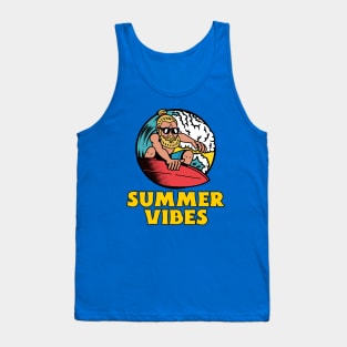 Cool Surfer Dude Summer Vibes Surfing Surf Catching Waves Tank Top